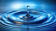 © Nasnunt - Clear blue water drop with rings and small waves , water, drop, clear, blue, rings, ripple, wave, texture, reflection, liquid