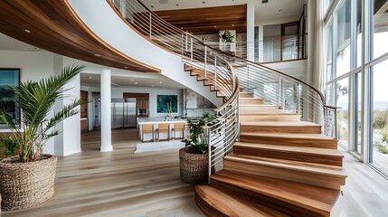 Poster - Modern Staircase in a Luxury Beach House