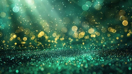 Green Glitter Bokeh