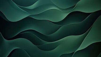 Poster - Abstract Green Wave Pattern