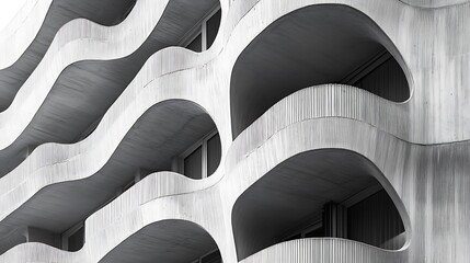 Canvas Print - Abstract Concrete Architecture in Black and White