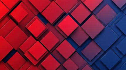 Poster - Abstract Red and Blue Geometric Pattern