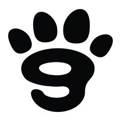 Wall Mural - number 9 paw pet logo template