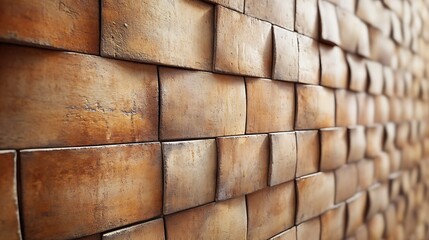 Sticker - Textured Brick Wall with Golden Hues