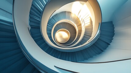 Canvas Print - Spiral Staircase in a Modern Building