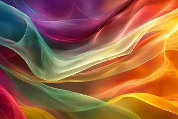 Wall Mural - Abstract Wavy Background with Rainbow Colors