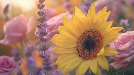 Wall Mural - A Stunning Close-Up of a Sunflower