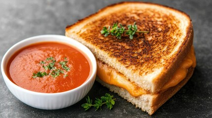 Grilled cheese sandwich with tomato soup