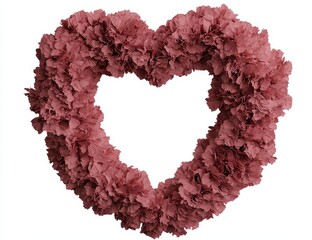 Sticker - heart-shaped wreath of pink carnations