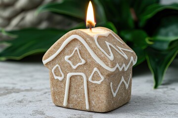 Sticker - Decorative candle with geometric pattern