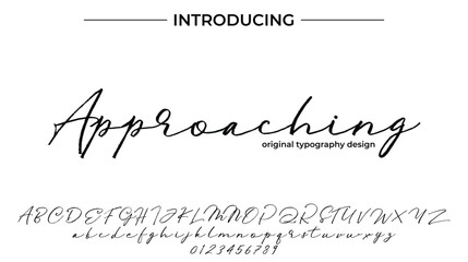 Approaching Font Stylish brush painted an uppercase vector letters, alphabet, typeface