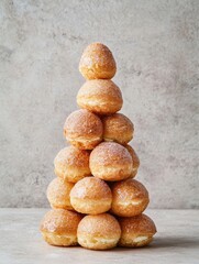 Wall Mural - stack of delicious cream-filled donuts