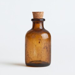 Wall Mural - vintage amber glass bottle with cork stopper