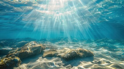 Wall Mural - Sunbeams Underwater