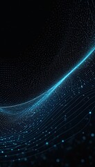 Wall Mural - background futuristic wave dark data lines particles wave connecting abstract technology background 