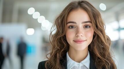 Poster - Confident young professional woman in business attire