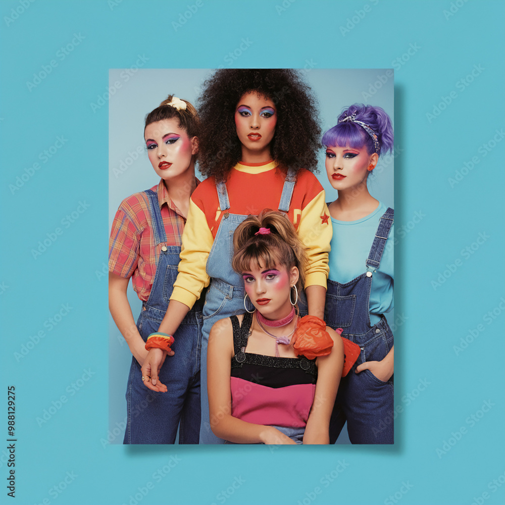 '80s teen retro style with big hair Stock Photo | Adobe Stock