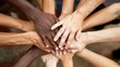 © kimly - diverse hands coming together in a circle, symbolizing unity and inclusion.