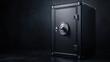 © muhammad - Steel bank safe on a dark background