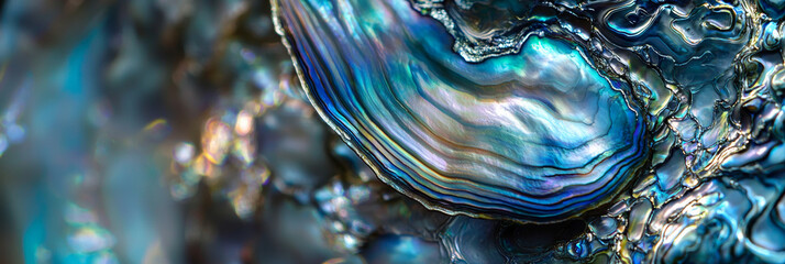 Close up of an abalone shell texture, generative AI