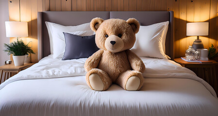 Wall Mural - Teddy bear doll on the bed