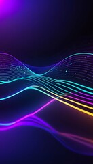 Wall Mural - abstract ultraviolet futuristic background wave neon glow equalizers neon effect colourful abstract 