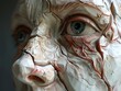 © Infinity - Close-Up of a Cracked and Distorted Human Face Sculpture