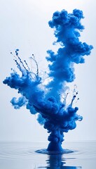 Wall Mural - paint cloud water navy splash color ink blue olated blue navy blue ultramarine paint colours ink clo