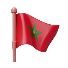 Wall Mural -  Flag of Morocco 3d cartoon style illustration