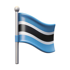 Wall Mural -  Flag of Botswana  3d cartoon style illustration