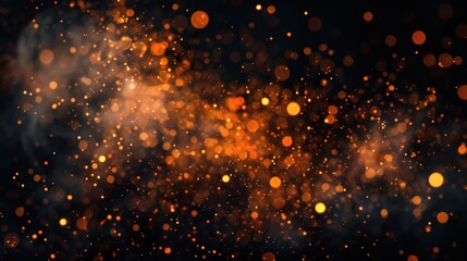 Abstract Bokeh Background with Orange and Yellow Lights