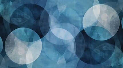 Wall Mural - Abstract Blue Circle Pattern