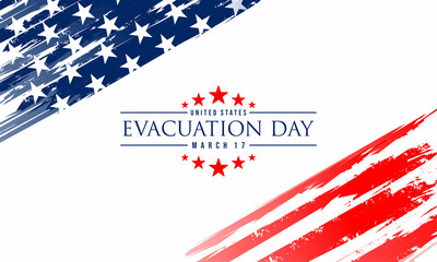 evacuation day with us flag background ilustration .