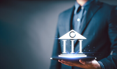 Leinwandbilder - Money transactions and exchanges abroad are facilitated by business data and AI technology, embodying concepts of digital currency, money transfer banking, and financial investment trading.