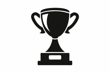 Trophy cup icon, victory cup vector, trophy silhouette