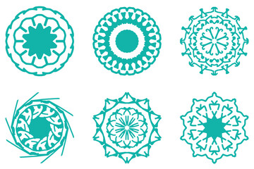 Canvas Print - Ornament shape icon set. Decorative abstract design