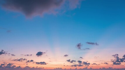 Wall Mural - twilight and dawn sky with cumulus cloud time lapse in an evening 4k footage.