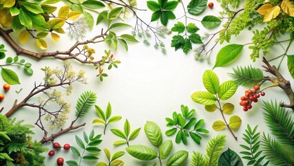 Wall Mural - Close up shot of a variety of branches from different trees and plants, branch, tree, plant, growth, nature, foliage