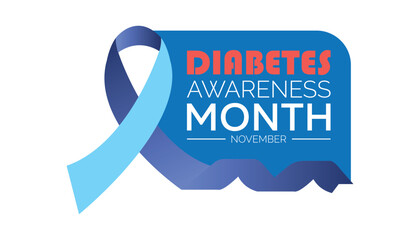 Wall Mural - National Diabetes awareness month is observed every year on November. Medical Healthcare Awareness concept. background, placard, banner template Vector illustration design.