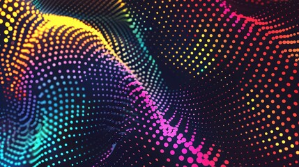 Wall Mural - background with color abstract wave dots background