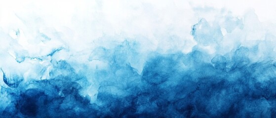 Canvas Print - Abstract Gradient Deep Blue Watercolor Background with Fluid Grunge Texture