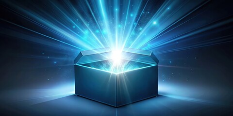 Wall Mural - Glowing special box radiating mysterious energy , innovation, special, box, glowing, unknown energy, unique