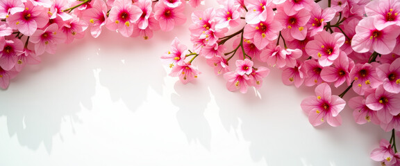 Sticker - Pink Flowers with White Background