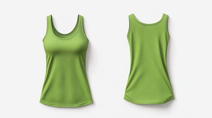 Green women tank top mockup. Women tank top template