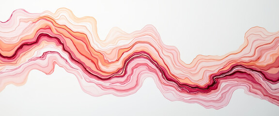 Wall Mural - Abstract Swirls of Pink and Orange Ink