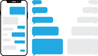 Wall Mural - set of speech message bubbles design for chat. smartphone message bubbles chat box symbol vector ill