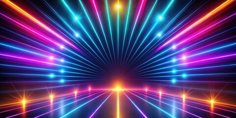 Abstract bright neon rays and glowing lines background, colorful, abstract, vibrant, neon, rays, glowing, lines, design