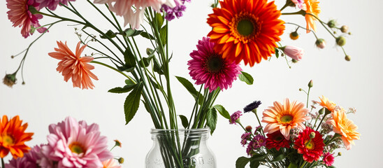 Wall Mural - Colorful Flower Bouquet in a Glass Jar