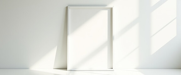 Poster - White Frame Mockup with Light and Shadows