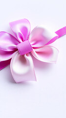 Canvas Print - Pink bow on white background